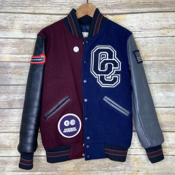Opening Ceremony Varsity letterman’s Jacket Size XS wool/leather - Picture 2 of 11